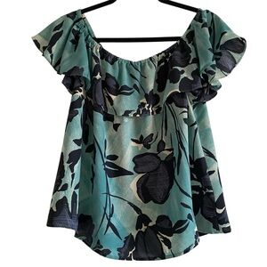 Maeve Anthropologie Off Shoulder Floral Top Romantic Spring Brunch